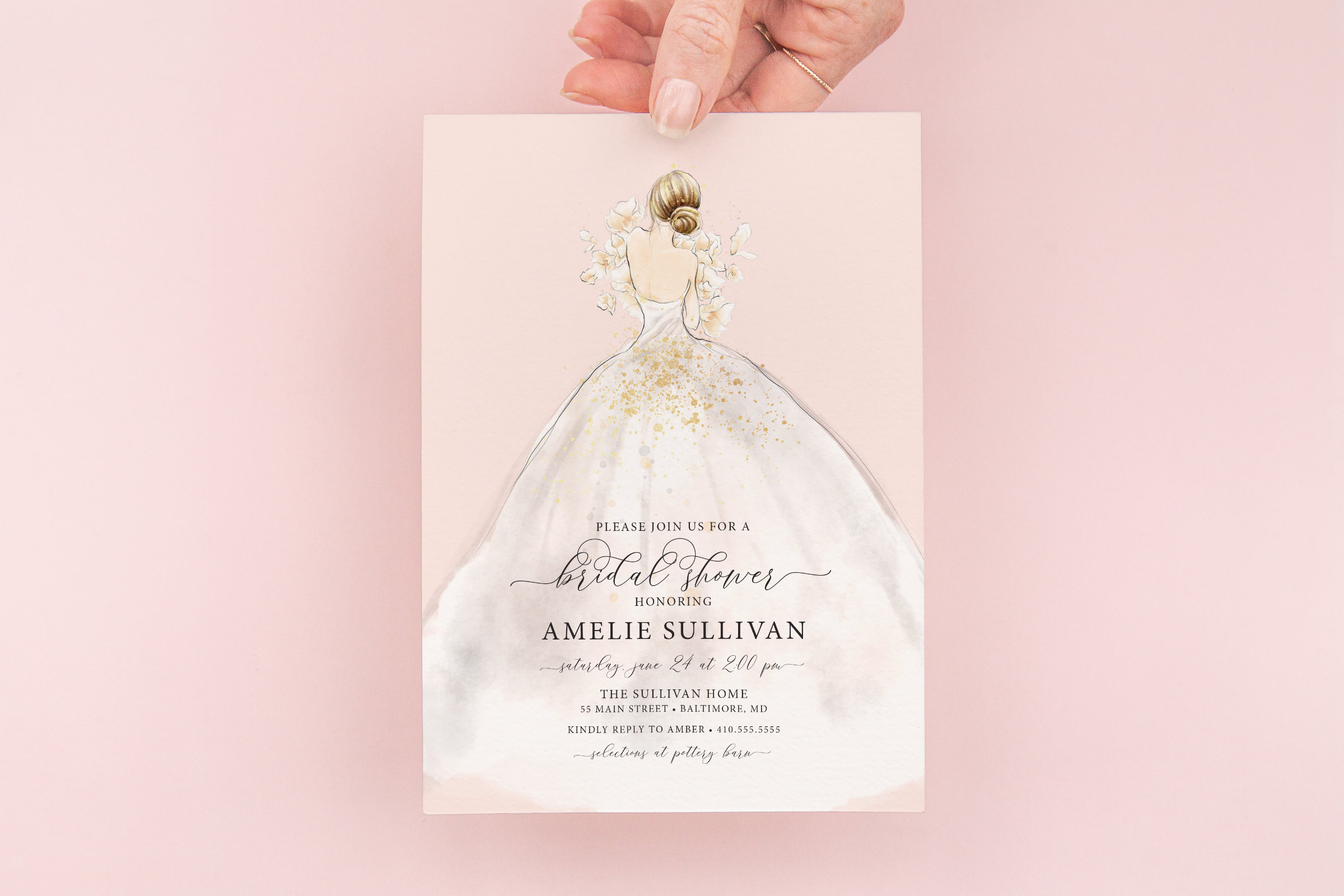 Blonde Bride Wedding Dress Bridal Shower Invitations (digital File) - Etsy Blonde Bride Wedding Dress Bridal Shower Invitations (digital File) - Etsy