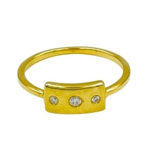 Un precioso anillo de oro de 14k / Hecho a mano con banda de plata de ley / Anillo de promesa / Anillo apilable de plata 925 / Regalo único / Bloom Boutique UK