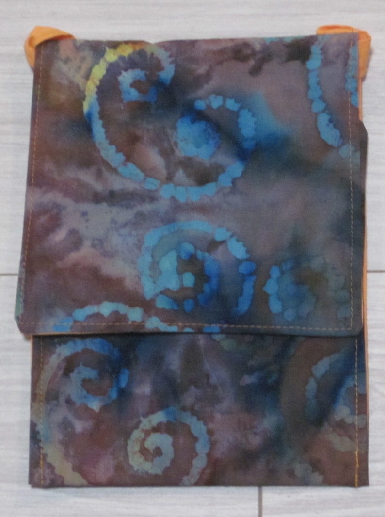 Batik Over-the-Shoulder Cell Phone/Passport/ID/Change Pouches HANDMADE Several Other Options batik blue swirls