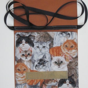 Batik Over-the-Shoulder Cell Phone/Passport/ID/Change Pouches HANDMADE Several Other Options cats