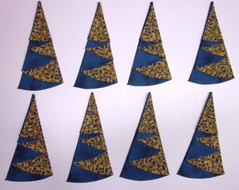 Unique 18" Half Circle Double-Sided Christmas Napkins Can Be Folded to Form Christmas Tree - Set of 8 - Many Patterns Available