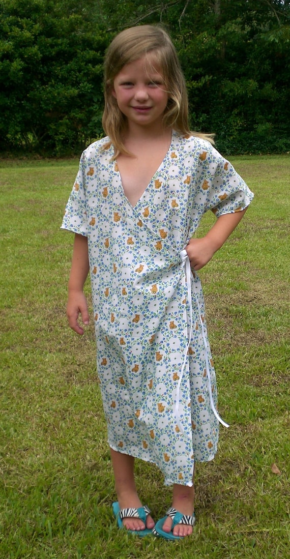 Hospital Gown For Girl With Front Cross Opening 30 Etsy