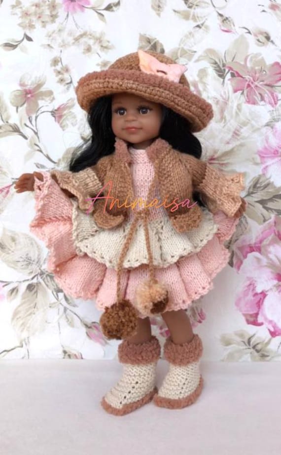 Paola Reina Autumn- Christmas Winter outfit, knitted outfit for dolls, clothes doll Paola Reina Autumn- Christmas Winter outfit, knitted outfit for dolls, clothes doll