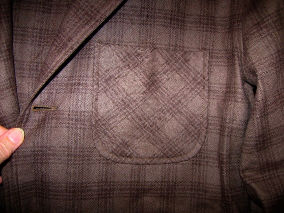 Vintage 1950s Derby Brown Glen Plaid Wool Jacket … - image 5