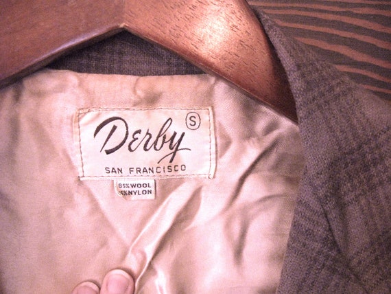 Vintage 1950s Derby Brown Glen Plaid Wool Jacket … - image 4