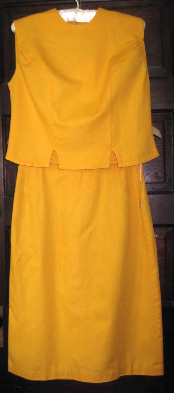 Sunflower Golden Yellow Vintage 1960s Skirt and Sl