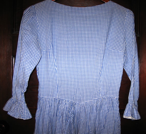 Vintage 1950s-60s Blue and White Gingham Dress 3/4
