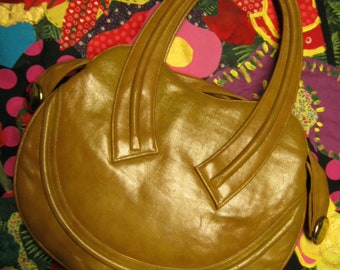 Vintage 1960s-70s Lou Taylor Pumpkin Gold Leather Purse