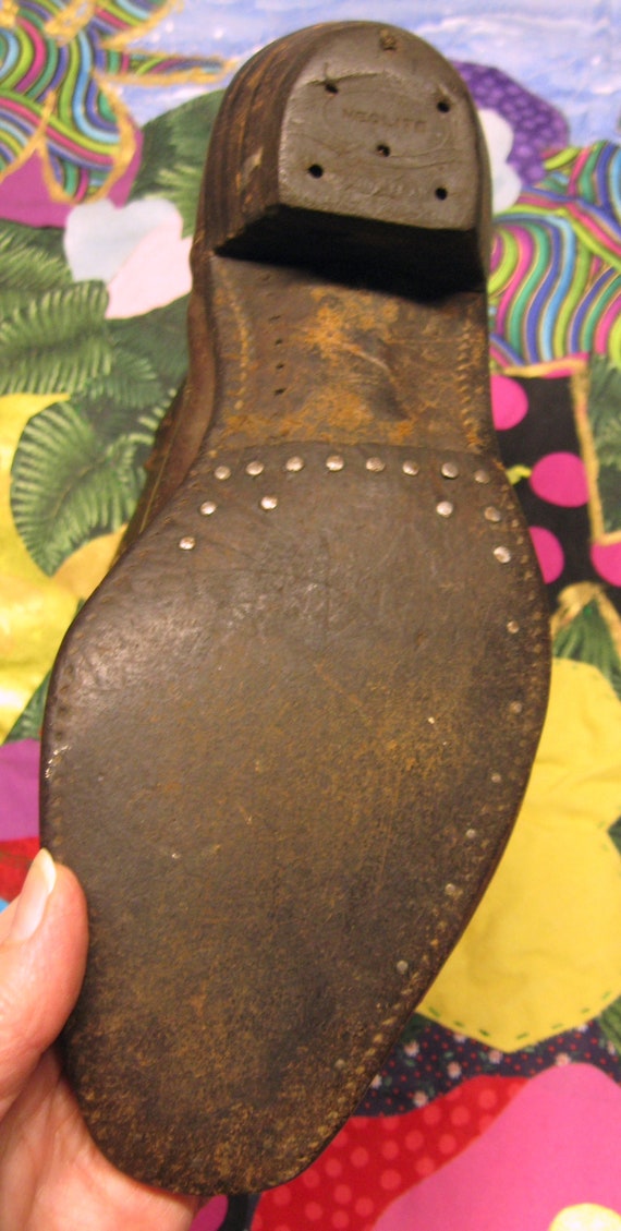 Vintage 1940s-1950s Leather Well-Worn Cowboy Boots - image 7