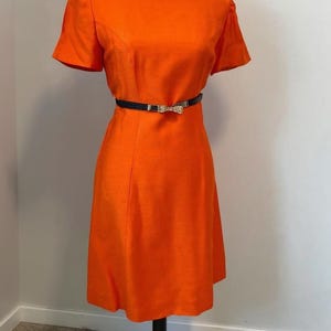 Vintage 60s Orange A-Line Dress: Handmade Mod Retro Style