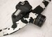DSLR Camera Strap - Black Faux Cow Hide