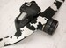 DSLR Camera Strap - Black Faux Cow Hide 