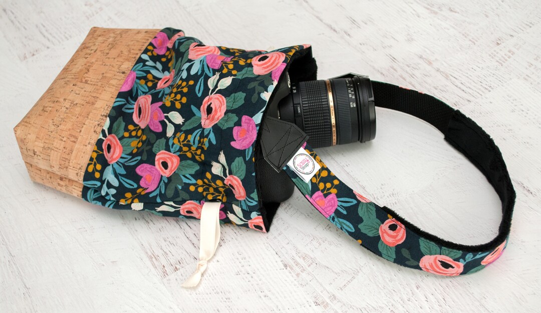 DSLR Camera Strap // Camera Bag // Lens Cap Holder Peony Etsy