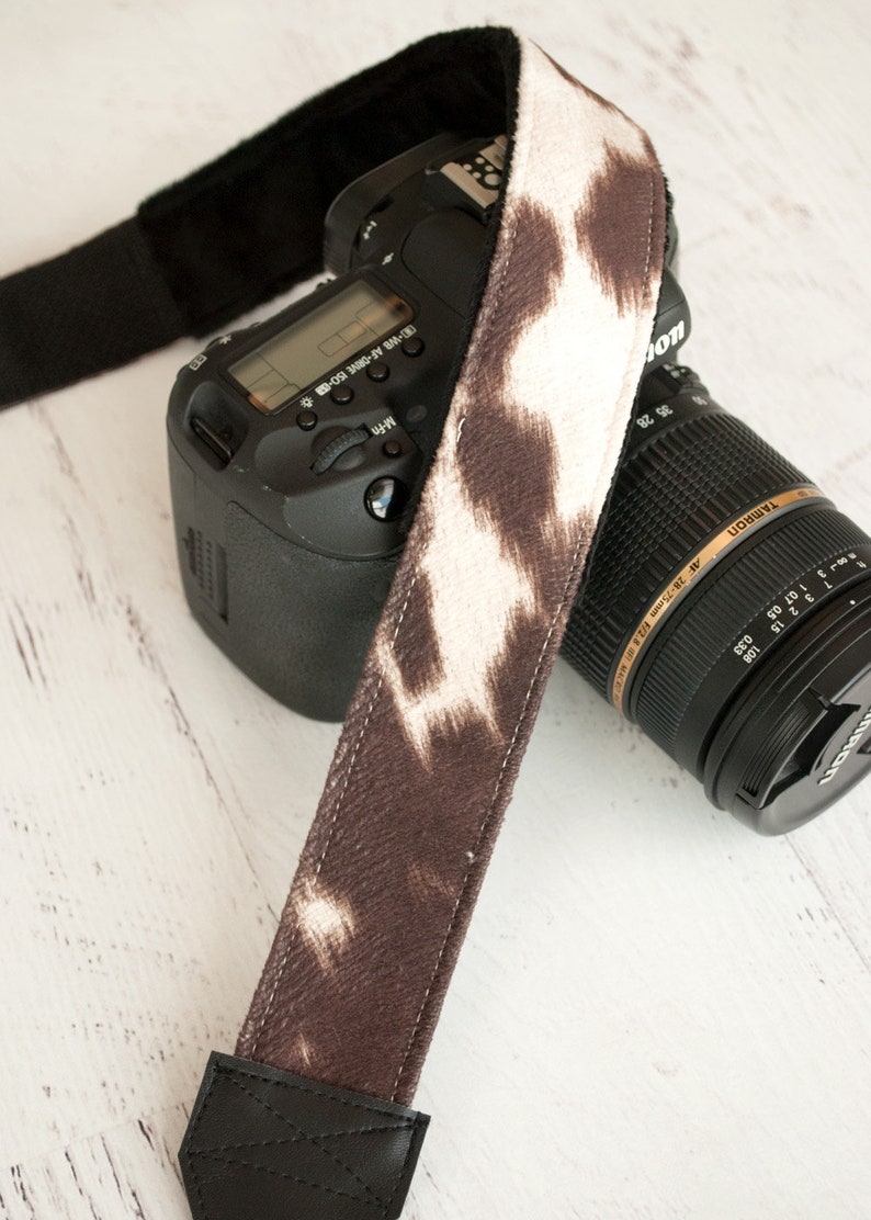 DSLR Camera Strap Cow Gifts Brown Faux Cow Hide Etsy