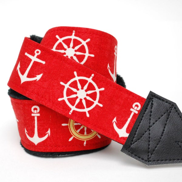 DSLR Camera Strap - Anchor Camera Accessories - Photographer Gift -  Red Nautical