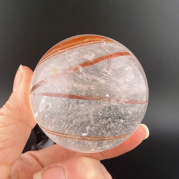 Brazil Quartz Sphere with Coppery Rutilation - Natural