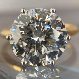 Round Solitaire Moissanite Engagement Ring | 6 Prong Gold Ring | Classic Promise Ring for Her | Lab Diamond Ring, Gift For Her, Fine Jewelry