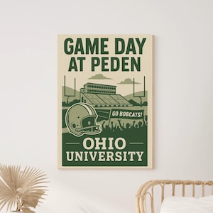 Peden Stadium Illustration: Ohio University Bobcats Wall Art (Digital Download 18x24 PNG/PDF)