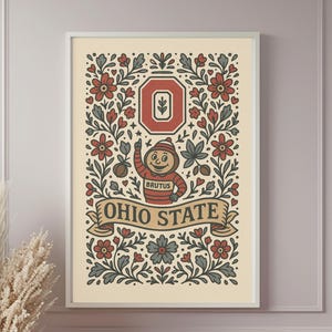 Ohio State Floral Collage – Buckeyes Botanical Campus Print (8x10 & 18x24 Digital Download)
