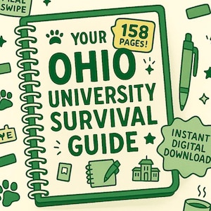 Ohio Universität Freshman Survival Guide| Über 150 Seiten OE-spezifischer Einzug, Studentenleben, Sicherheit, Essenspläne | Druckbare PDF-Download