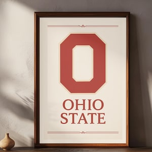 Ohio State Block “O” Print (Scarlet) – Buckeyes Monogram Art (8x10 & 18x24 Digital Download)