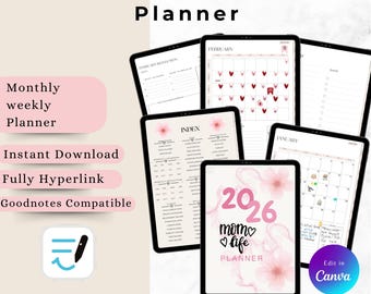 2026 PLR MRR Digital Planner Bundle, Mom Life Planner, Digital Daily Organizer (Goodnotes, PDF, plr/mrr)