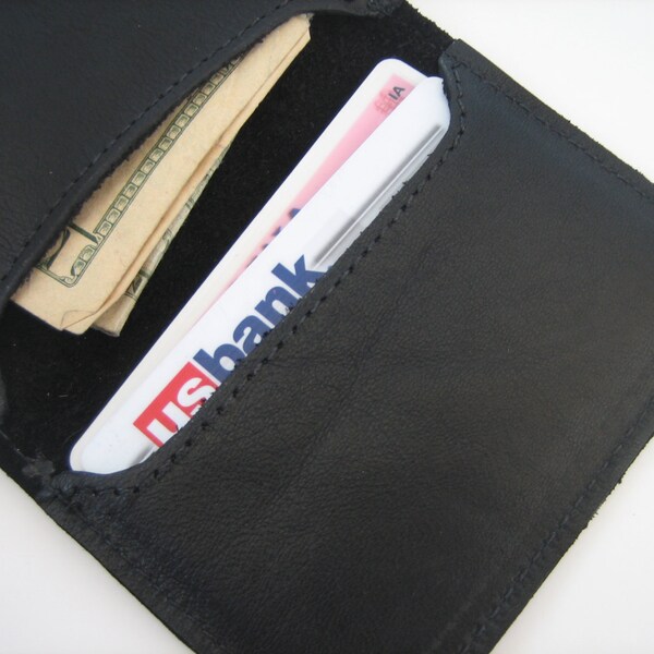Black Leather Bi-fold Wallet