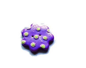 Buttons Sewing Buttons Purple Button Green Polka Dots Buttons