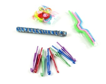 Crochet Hook Set, Interchangeable Crochet Hooks, Blue Gem Crochet Set