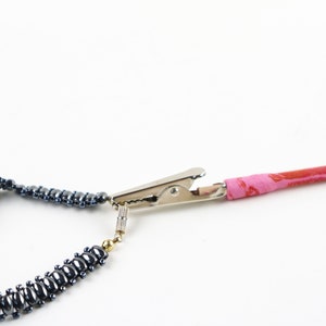 Red, Pink Crackle Bracelet Tool, Bracelet Fastener, Jewelry Holder image 5