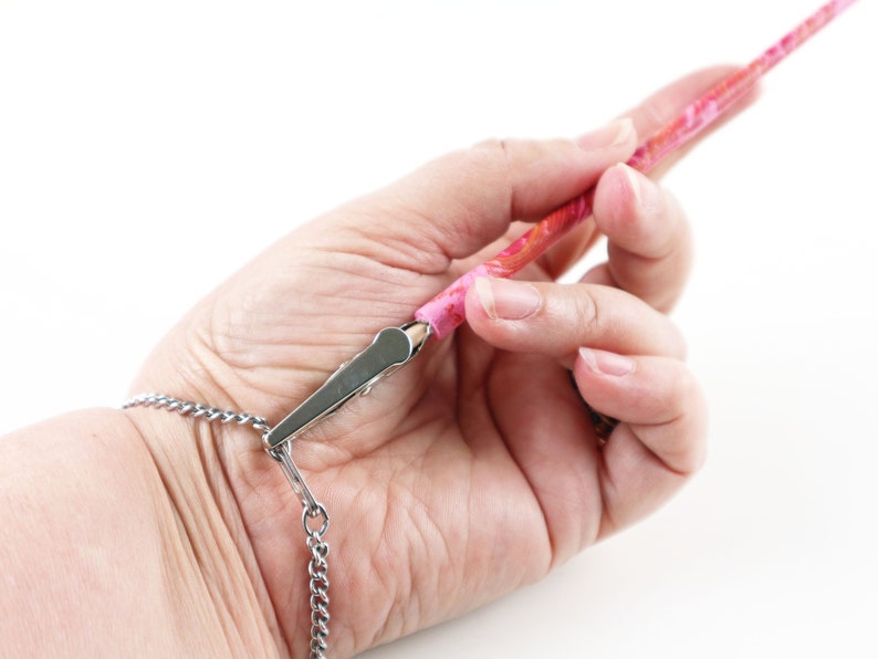 Red, Pink Crackle Bracelet Tool, Bracelet Fastener, Jewelry Holder image 8