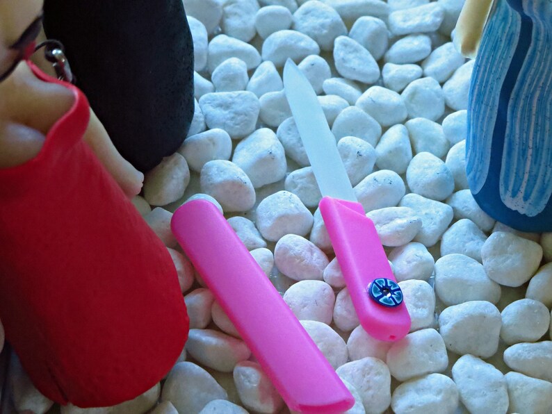 Nail File Crystal Nail File With Pink Hard Case Etsy
