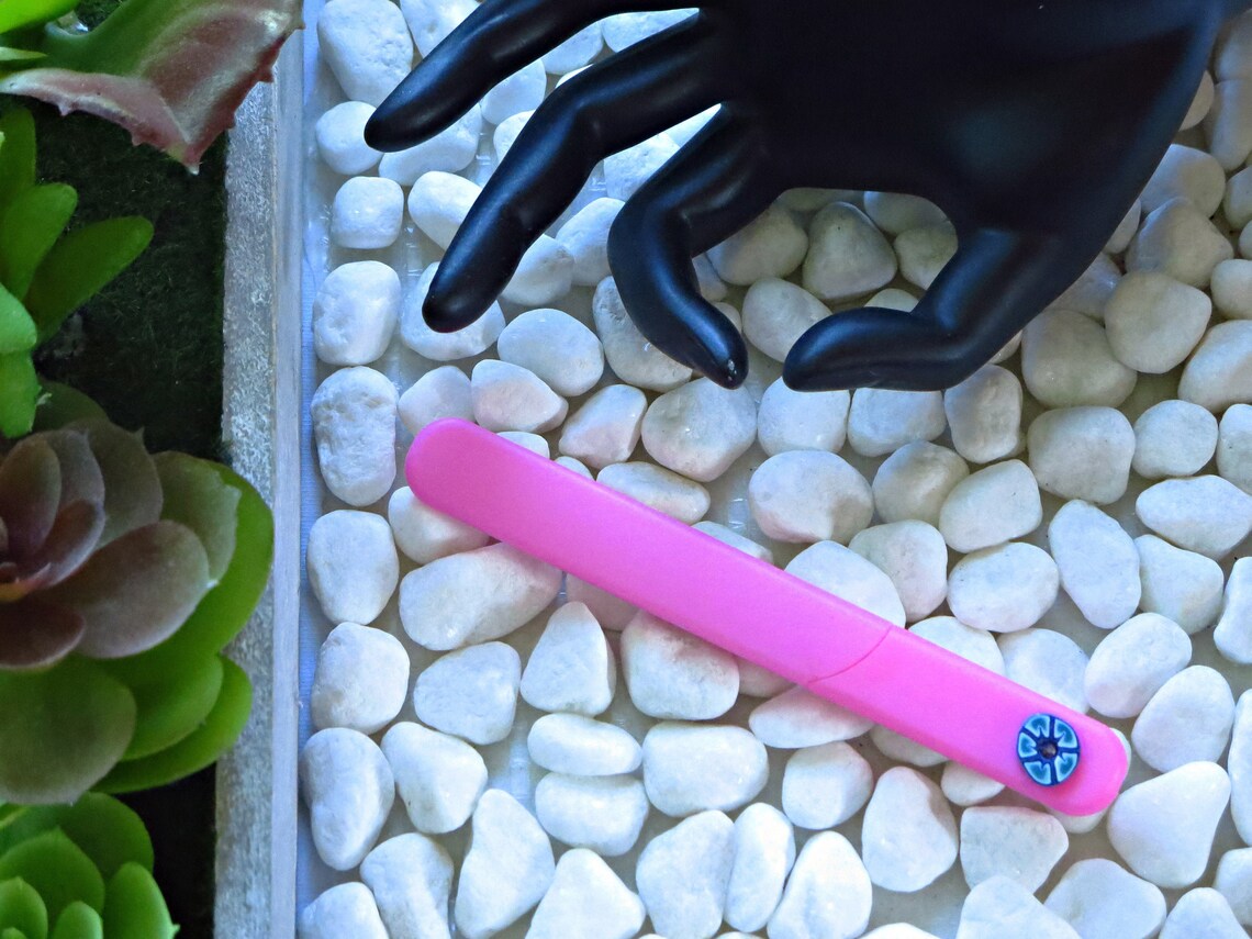 Nail File Crystal Nail File With Pink Hard Case - Etsy
