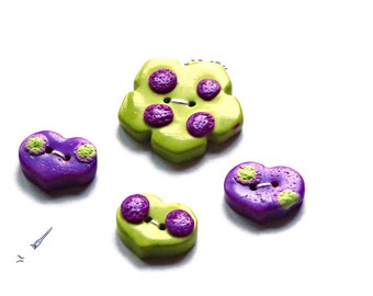 Green Buttons, Purple Buttons, Large Buttons, Buttons