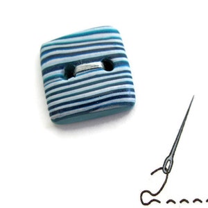 Blue & White Striped Buttons,  White Striped Buttons