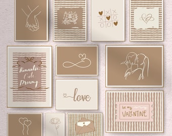 Artful Valentines Gift Valentines-gifted Gallery Set Of 12 Valentin Days Prints Valentines Day Arte