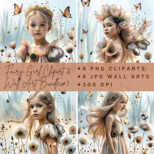 8 Schmetterling Fee Clipart Bundle Aquarell Fantasy Kunst für Journals Scrapbooking Karten Wand dekor Hohe Qualität PNG / JPG Digital Download