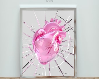Anatomical Heart Modern Gallerie Set Of 3 Artful Heartful Art Prints Valentin Days Prints