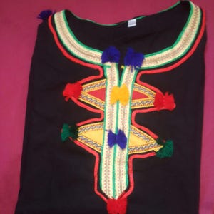 Traditional Moroccan Gandoura - Handmad Women&#39;s Dress Elegant Embroidery Comfortable Loungewar One Size Kftan Style.