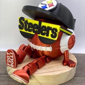 Steelers Football Personalized Football Figurine with Magnetic Hat and Hidden Storage