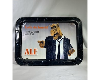 Vintage 1987 Alf TV Metal Dinner Tray Alien Productions Comedy Show Collectible