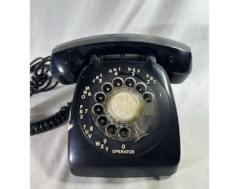 Vintage Black Rotary Phone Ga Georgia Alltel Collectible Corded