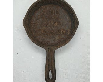 Vintage Alpine Motor Lodge Macon Ga Georgia Cast Iron Mini Skillet Frying Pan