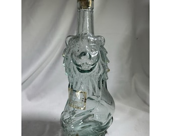 Vintage Armenian Brandy Five Star Lion Liquor Bottle Display Glass Collectible