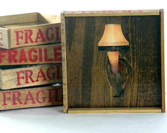 A Christmas Story Leg Lamp Wall Art-Fragile-must be Italian-Ralphie-you'll shoot your eye out-major award-fish net stocking-FRA-GEE-LAY