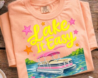 Lake It Easy PNG - Diseño de verano neón con navegación y música country para una boutique femenina