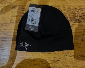 Vintage Arc Rho Toque wintermuts - technisch gebreide beanie - wintermuts voor buiten - geïnspireerde bergbeklimmenmuts - één maat zwart
