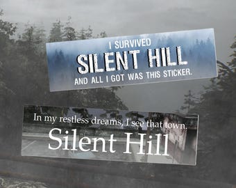 Silent Hill Bumper Stickers | "I Survived Silent Hill" & "In My Restless Dreams" Car Decal