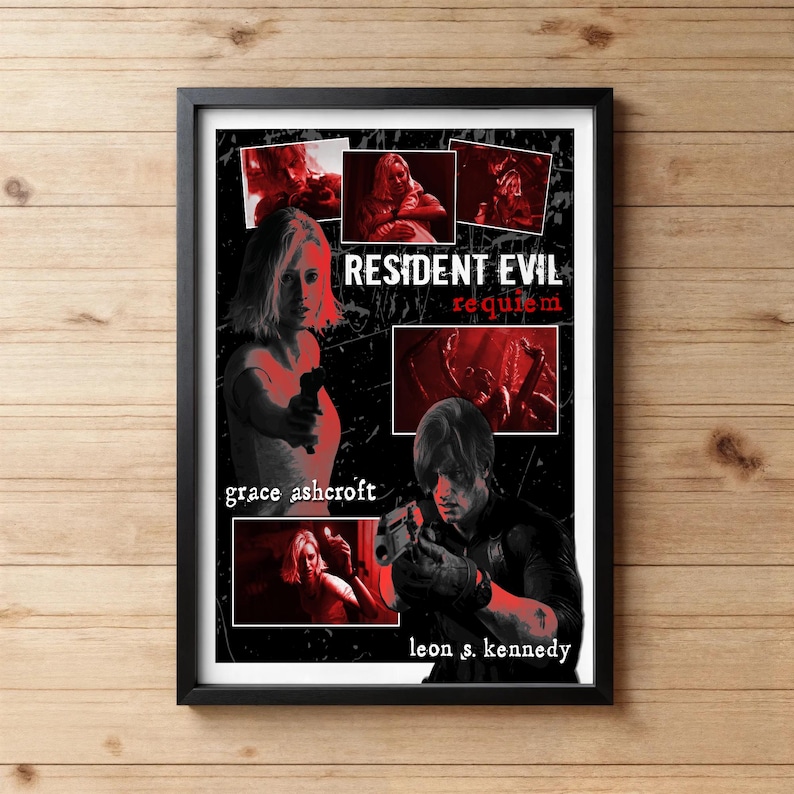 Gun Grace R Resident Evil Requiem Matte Poster Print | Leon S. Kennedy & Grace ...