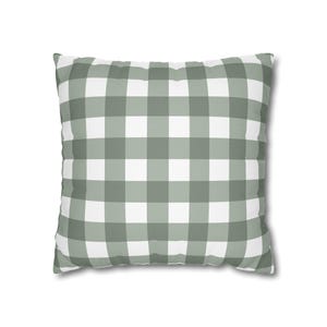 Sage Green Buffalo Plaid Square Throw Pillow cover, Decorative Pillow, Living Room Decor, Farmhouse Style, Home Accents, Holiday Decor